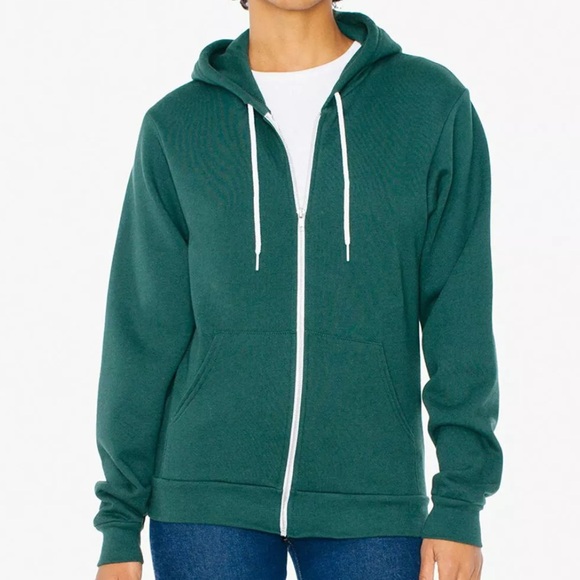 American Apparel Tops - Women's Green Zip-Up Hoodie